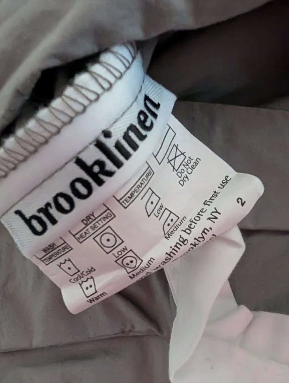 Brooklinen - NWOT Gray Classic Percale Duvet Cover, Size King/Cali King